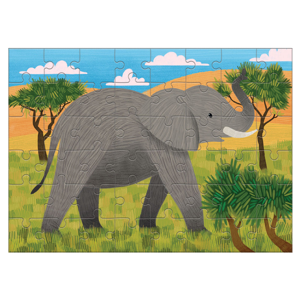 Mudpuppy Kids Mini Jigsaw Puzzle 20x14.5cm Animal African Elephant 4+ (48 Pieces) — image 2