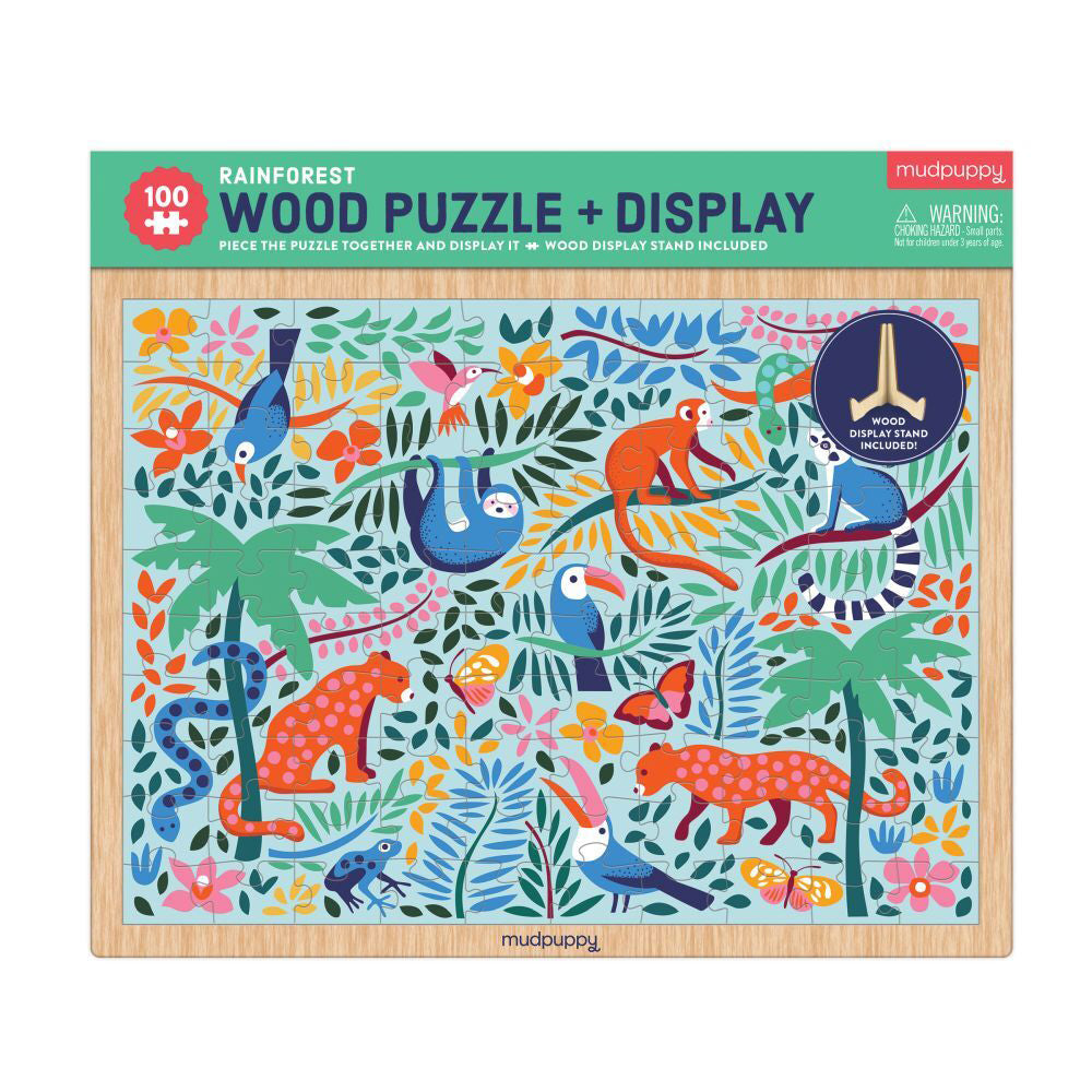 Mudpuppy Jigsaw Wood Puzzle & Display 30x23cm Rainforest Kids Game 3y+ (100 Pieces)