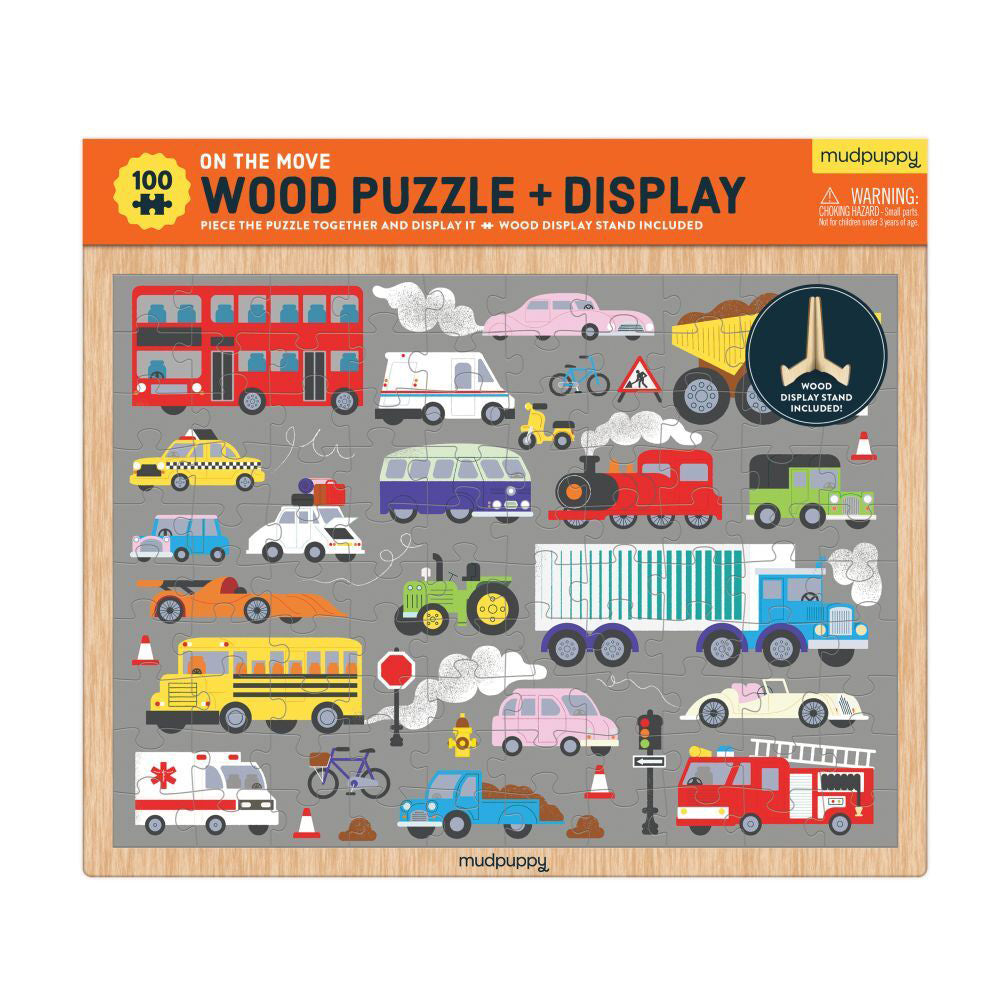 Mudpuppy Wooden Puzzle & Display 30x23cm On the Move Kids Play Game 3y+ (100 Pieces)