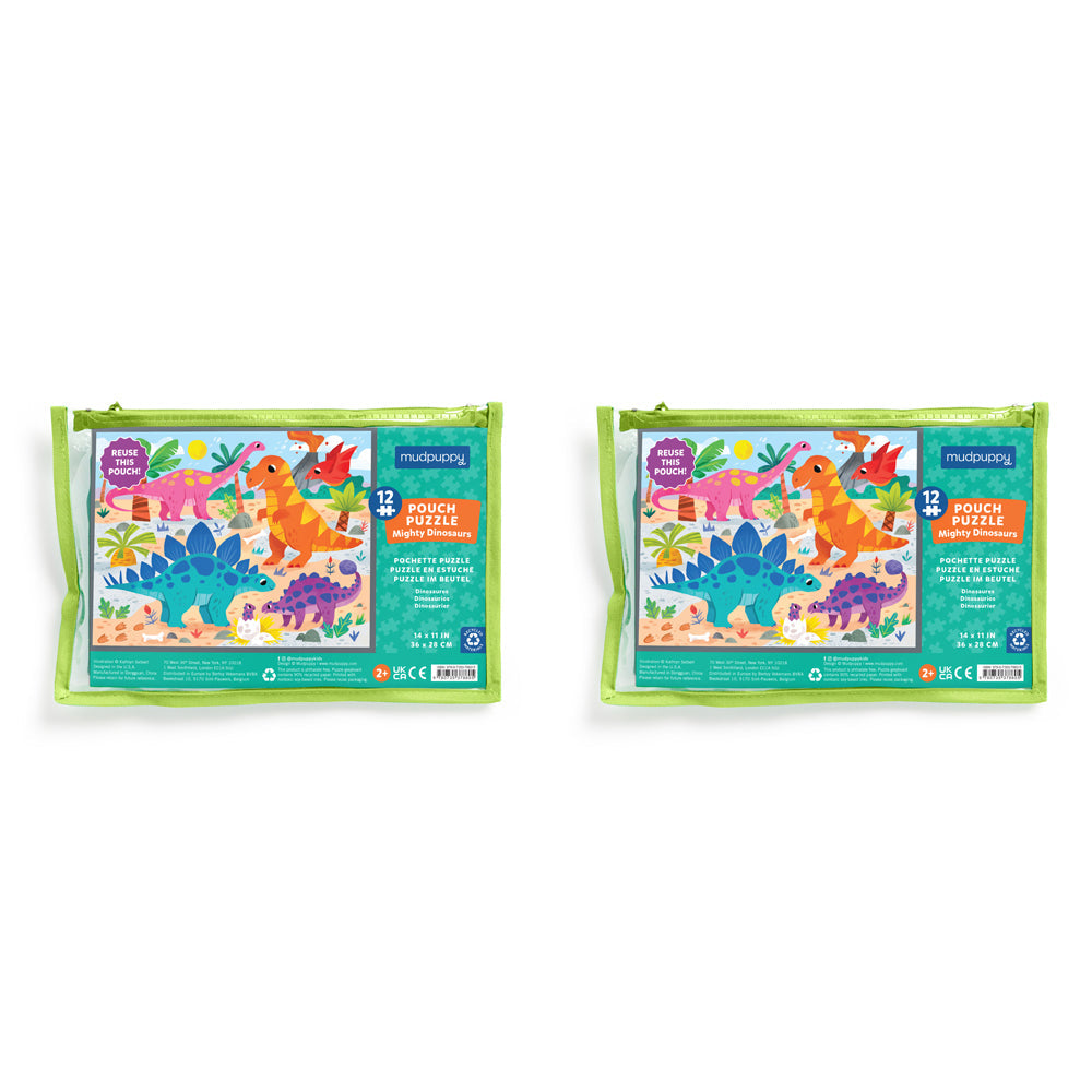 Mudpuppy 12pc Mudpuppy Jigsaw Puzzle 36x28cm Mighty Dinosaurs Kids/Children Game 2y+ (2 Pack)