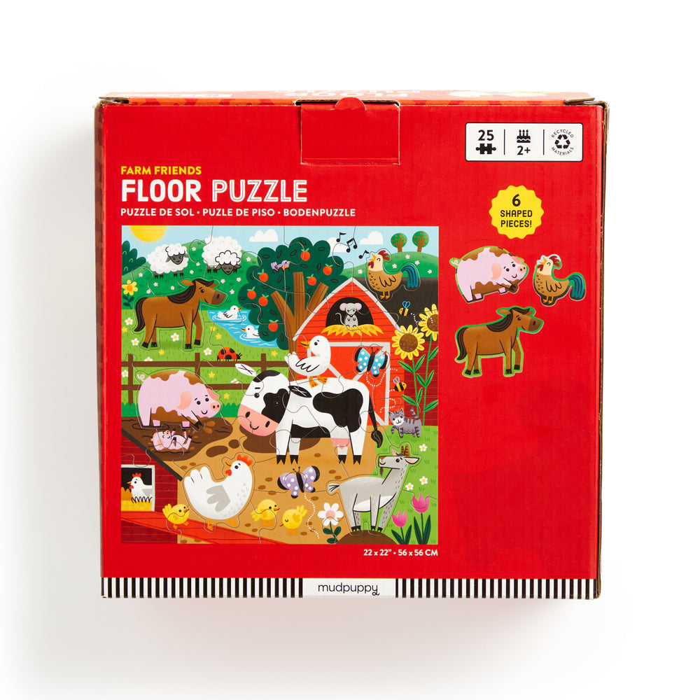 Mudpuppy Floor Jigsaw Puzzle 23x9cm Farm Friends Kids Play Game 2y+ (25 Pieces)