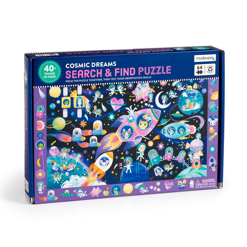 Mudpuppy Search & Find Kids Jigsaw Puzzle 58x38cm Cosmic Dreams 4y+ (64 Pieces)
