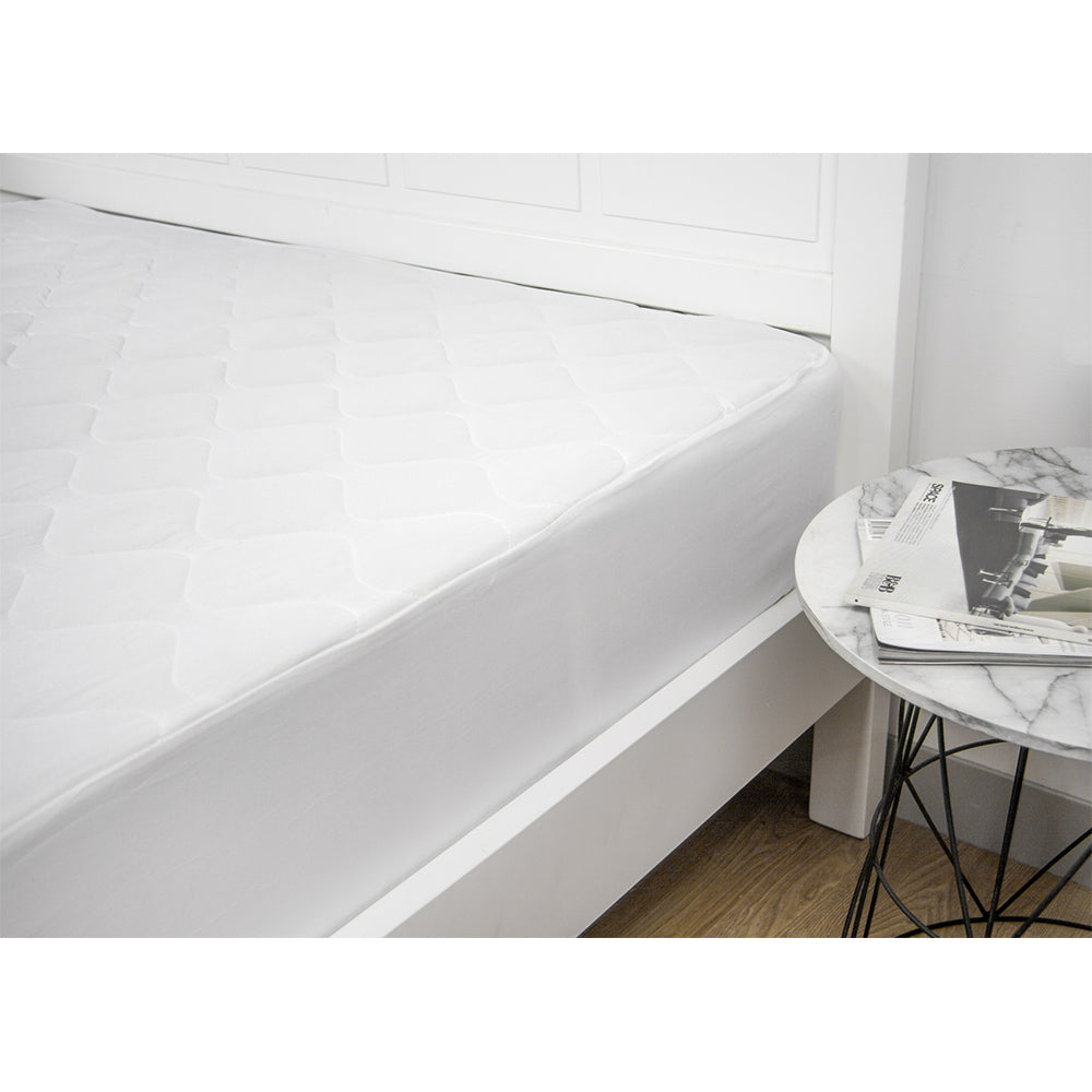 Ardor Boudoir Double Bed Fitted Mattress Protector Microfibre White Home/Bedding