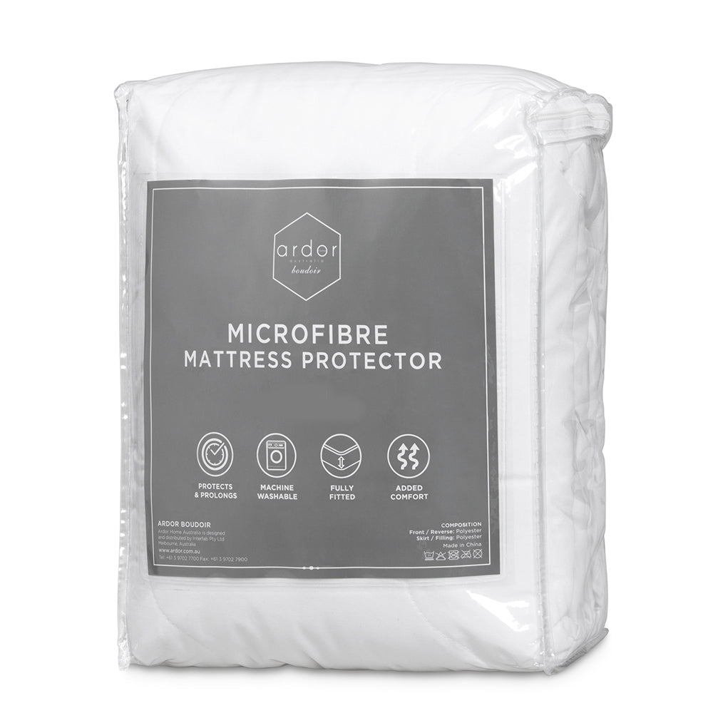 Ardor Boudoir King Bed Fitted Mattress Protector Microfibre White Home/Bedding — image 2