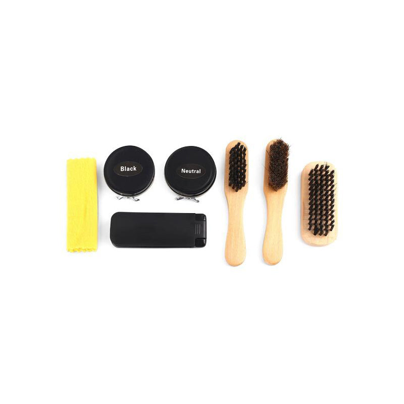 Men's Republic Shoe Polish/Shine/Care Zipper Bag Wax/Brush/Cloth Kit 16cm (7 Pieces) — image 2