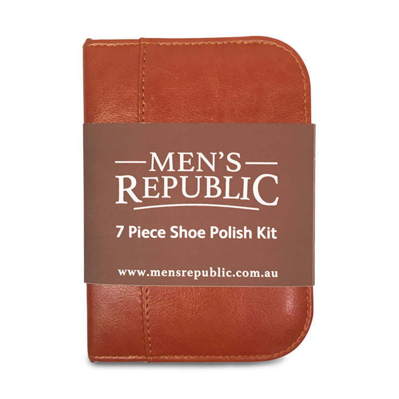 Men's Republic Shoe Polish/Shine/Care Zipper Bag Wax/Brush/Cloth Kit 16cm (7 Pieces) — image 3