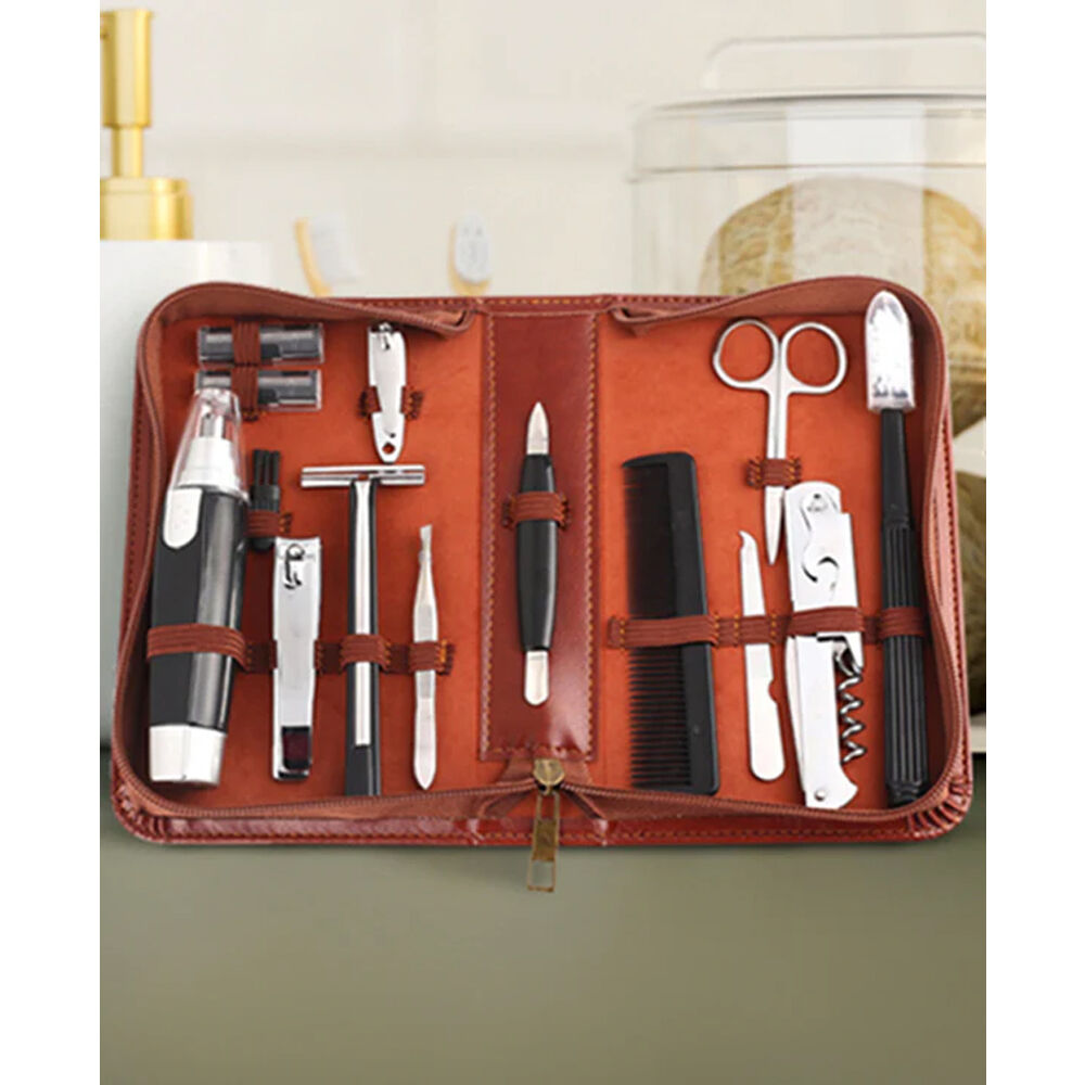 Men's Republic Grooming Zipper Bag Trimmer/Shaver/Comb Portable Kit 12.5cm (12 Pieces) — image 5