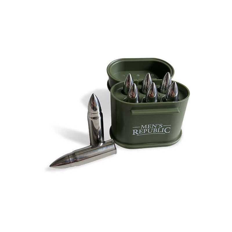 Men's Republic Alcohol/Whiskey Reusable Ice Stones Bullet Shaped Set (6 Pieces) — image 2