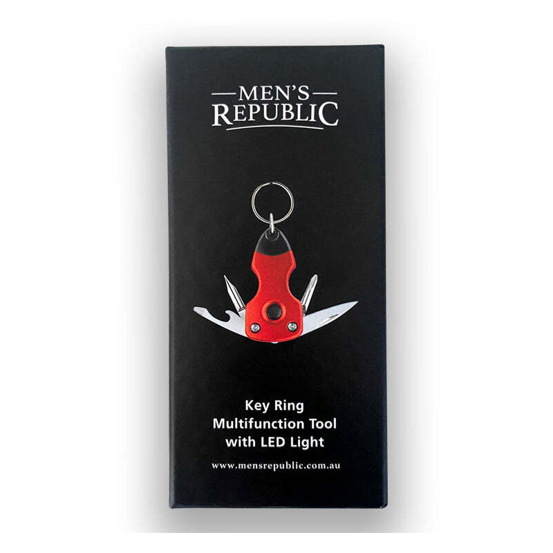 Men's Republic Stylish Key Ring Multi Tool With LED Light DIY Home Gift Set Red — image 5