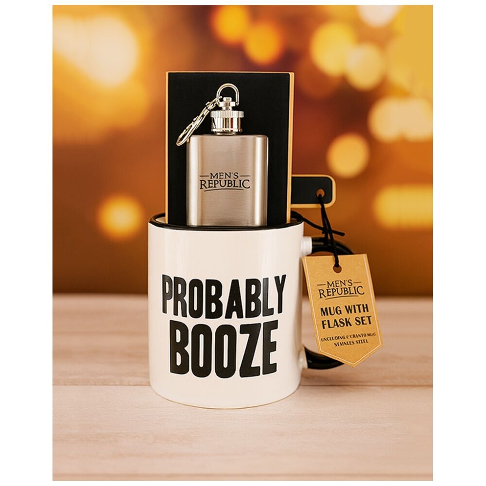 Men's Republic Probably Booze Novelty Funny Drinking Coffee Mug/Keyring Gift Set — image 3