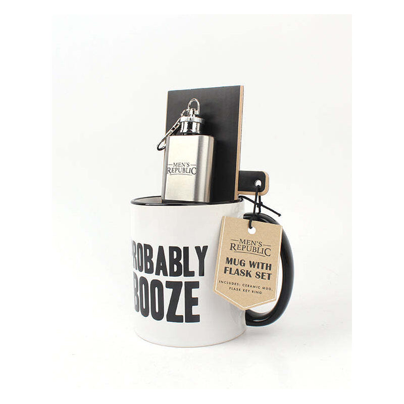 Men's Republic Probably Booze Novelty Funny Drinking Coffee Mug/Keyring Gift Set — image 2