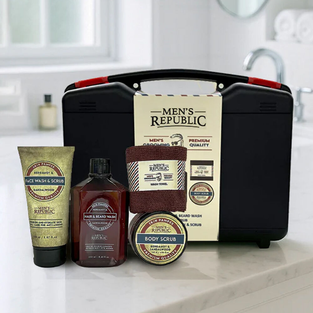Men's Republic Facial Hair/Styling Grooming Tools Set With Themed Tool Case (5 Pieces) — image 5