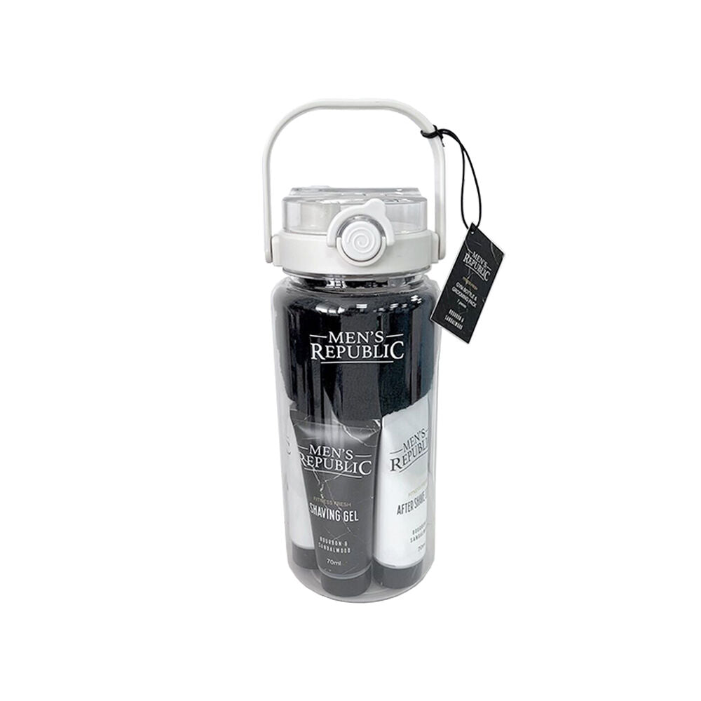 Men's Republic Men’s Republic Grooming Kit in Gym Waterbottle for Fitness Fresh - Clear