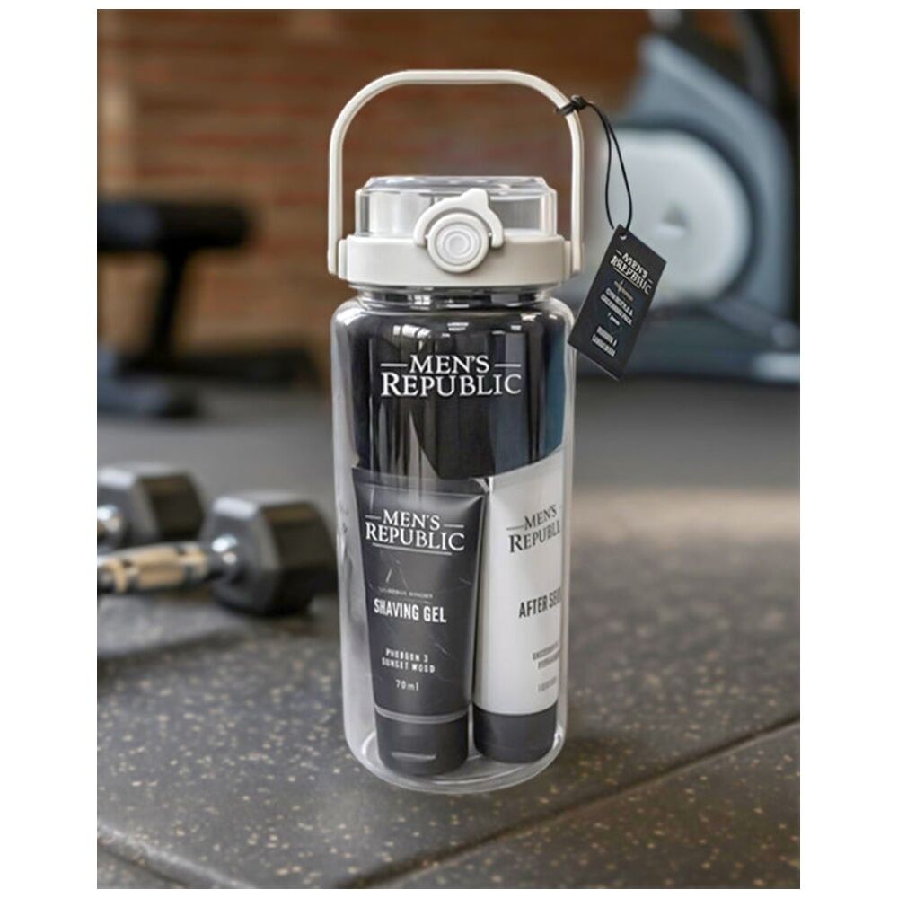 Men's Republic Men’s Republic Grooming Kit in Gym Waterbottle for Fitness Fresh - Clear — image 7