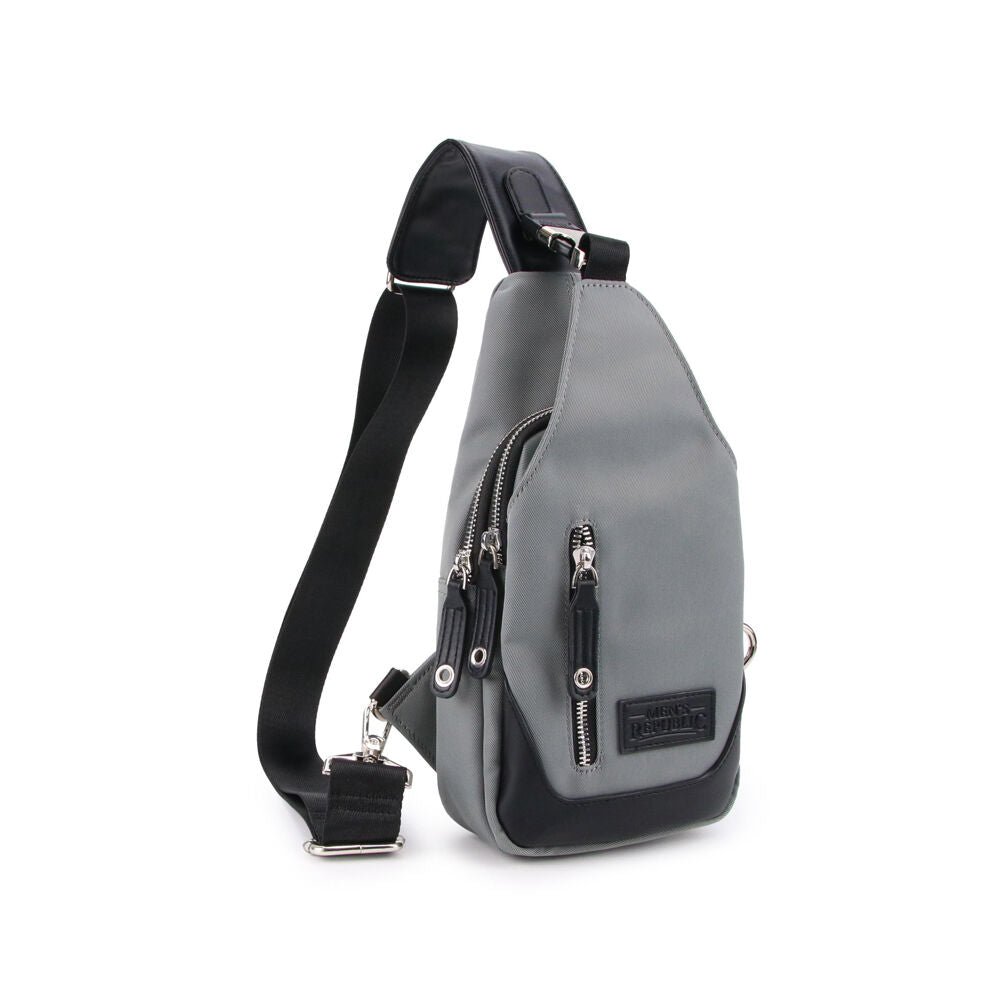 Men's Republic Men’s Republic Nylon Single Strap Backpack Crossbody Bag- Grey & Black — image 2