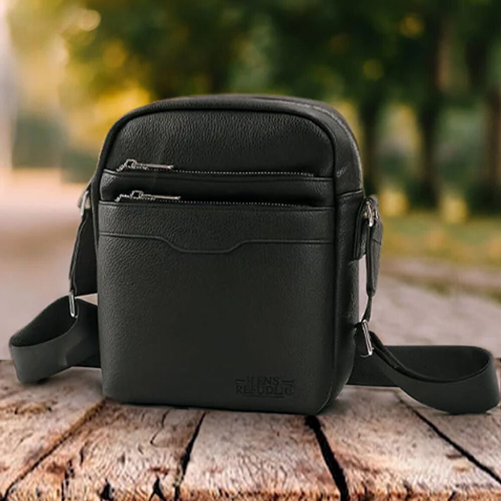 Men's Republic Men’s Republic Deluxe Stylish Cross Body Sleek Bag Sling/Travel - Black — image 6