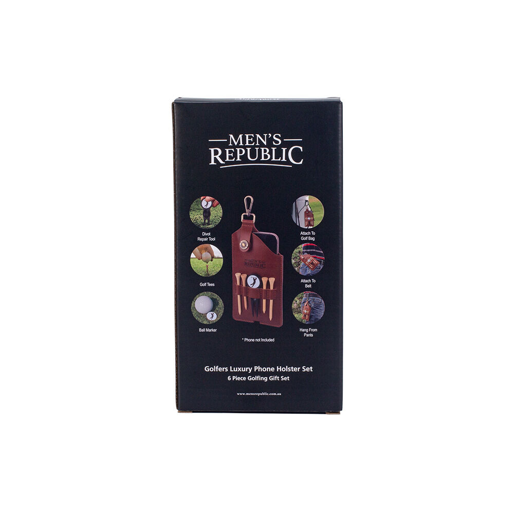 Men's Republic Men’s Republic Golfers Luxury Phone Holster Set and Repair Tool - Brown