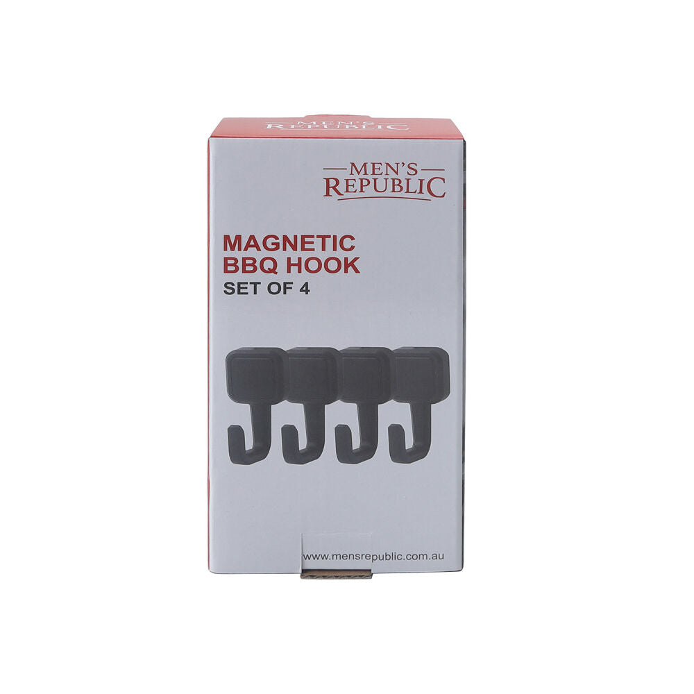 Men's Republic Magnetic BBQ Hooks for Utensil Organisation - Black (4 Pieces)