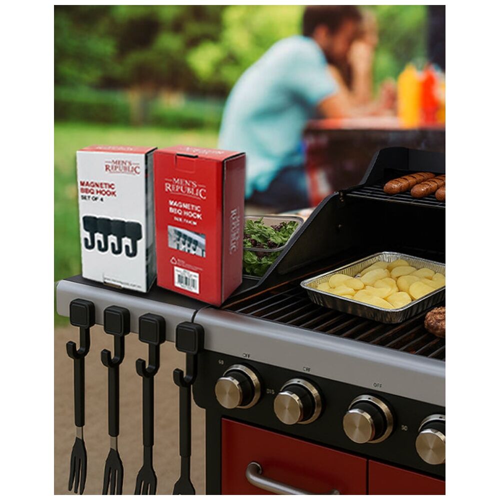 Men's Republic Magnetic BBQ Hooks for Utensil Organisation - Black (4 Pieces) — image 6