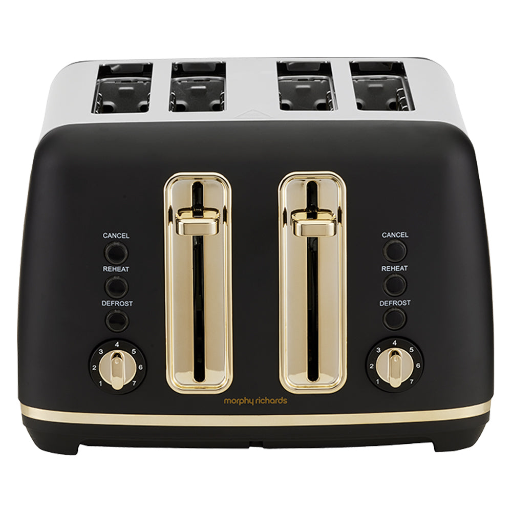 Morphy Richards Ascend Adjustable 4 Slice Toaster w/Crumb Tray 2000W Gold/Black
