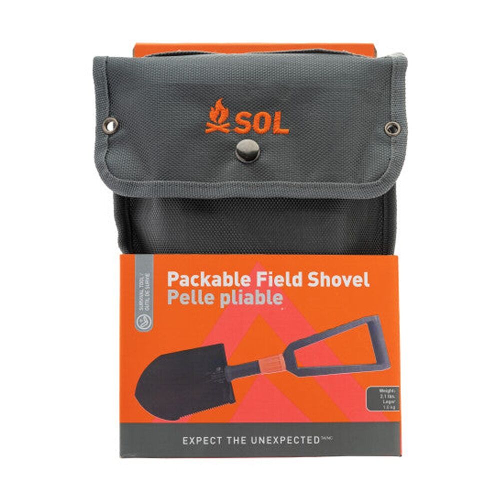 Sol Packable Field Shovel Carbon Steel Head Foldable Saw Edge Pouch