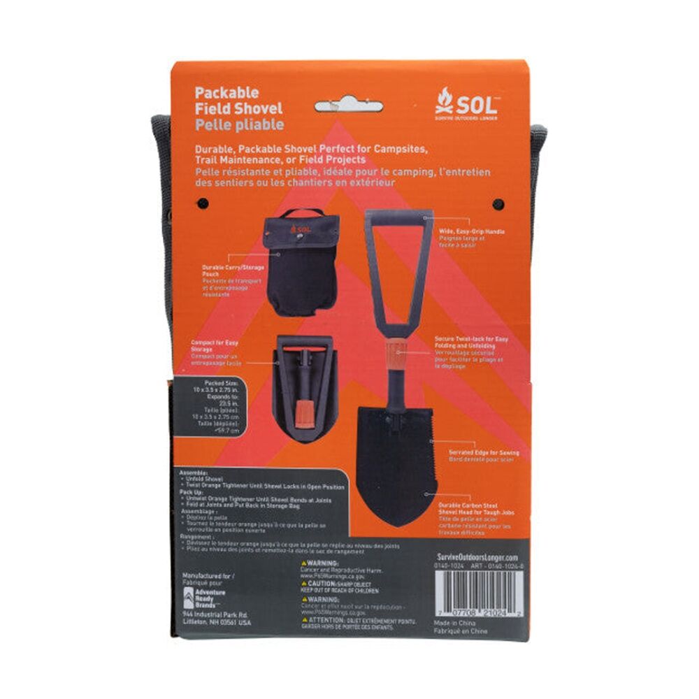 Sol Packable Field Shovel Carbon Steel Head Foldable Saw Edge Pouch — image 2