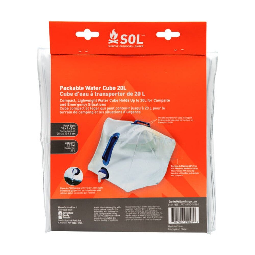 Sol Packable Water Cube Foldable 20L PVC Camping Container 6P-Free — image 3