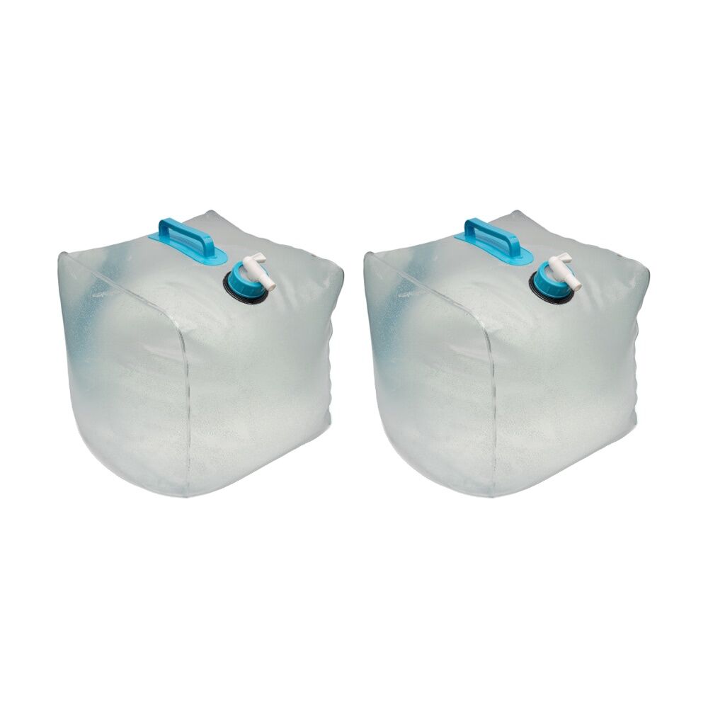 Sol Packable Water Cube Foldable 6P-Free PVC Camping Container 20L (2 Pack)