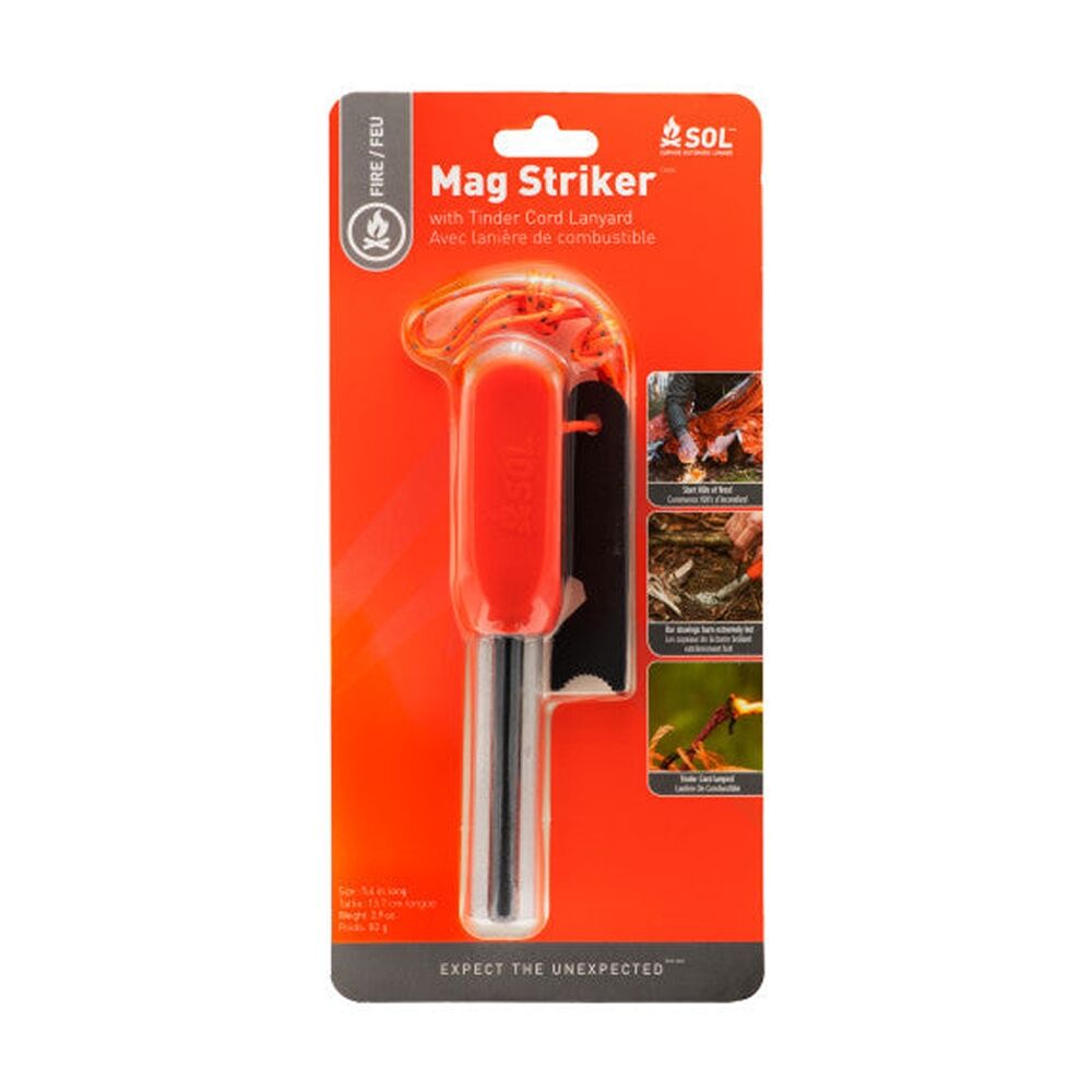 Sol Mag Striker Fire Starter Flint And Magnesium With Tinder Cord Bottle Opener