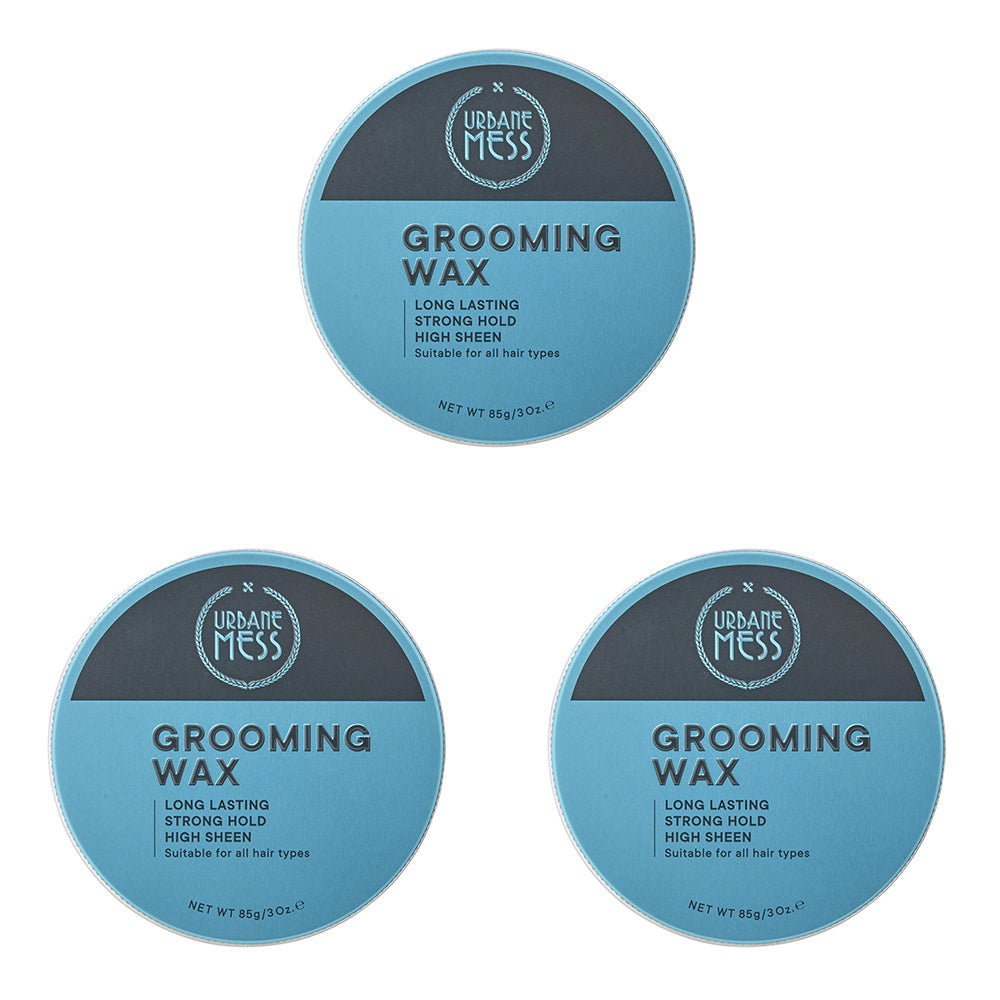 Urbane Mess Grooming Wax 85G Hair Care/Styling Fashion Gel Strong Hold (3 Pack)
