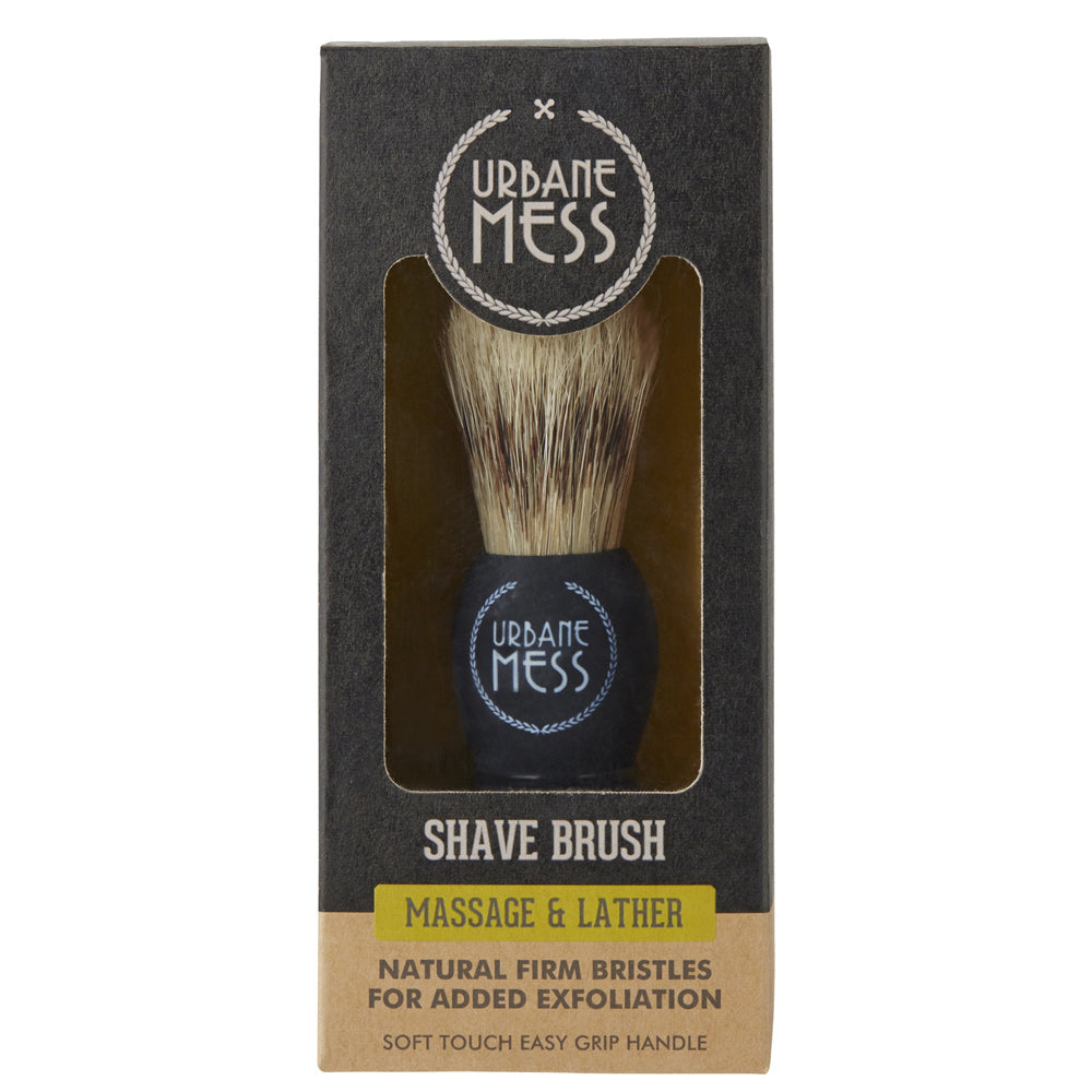 Urbane Mess Mens Natural Firm Bristle Head Shaving Brush Tool Grooming Care — image 2