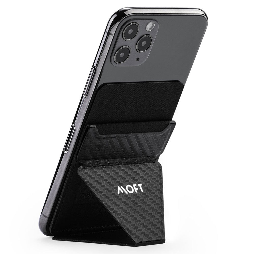 Moft x Universal/Portable Phone Stand w/ Cards RFID Protection Holder Carbon BLK