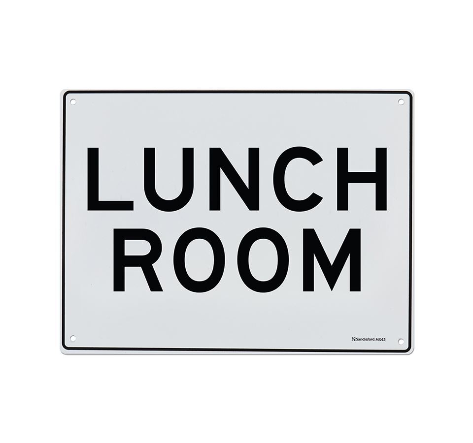 Sandleford Lunch Room 200x300mm Medium Safety Sign Polypropylene Wall/Door Mountable — image 2