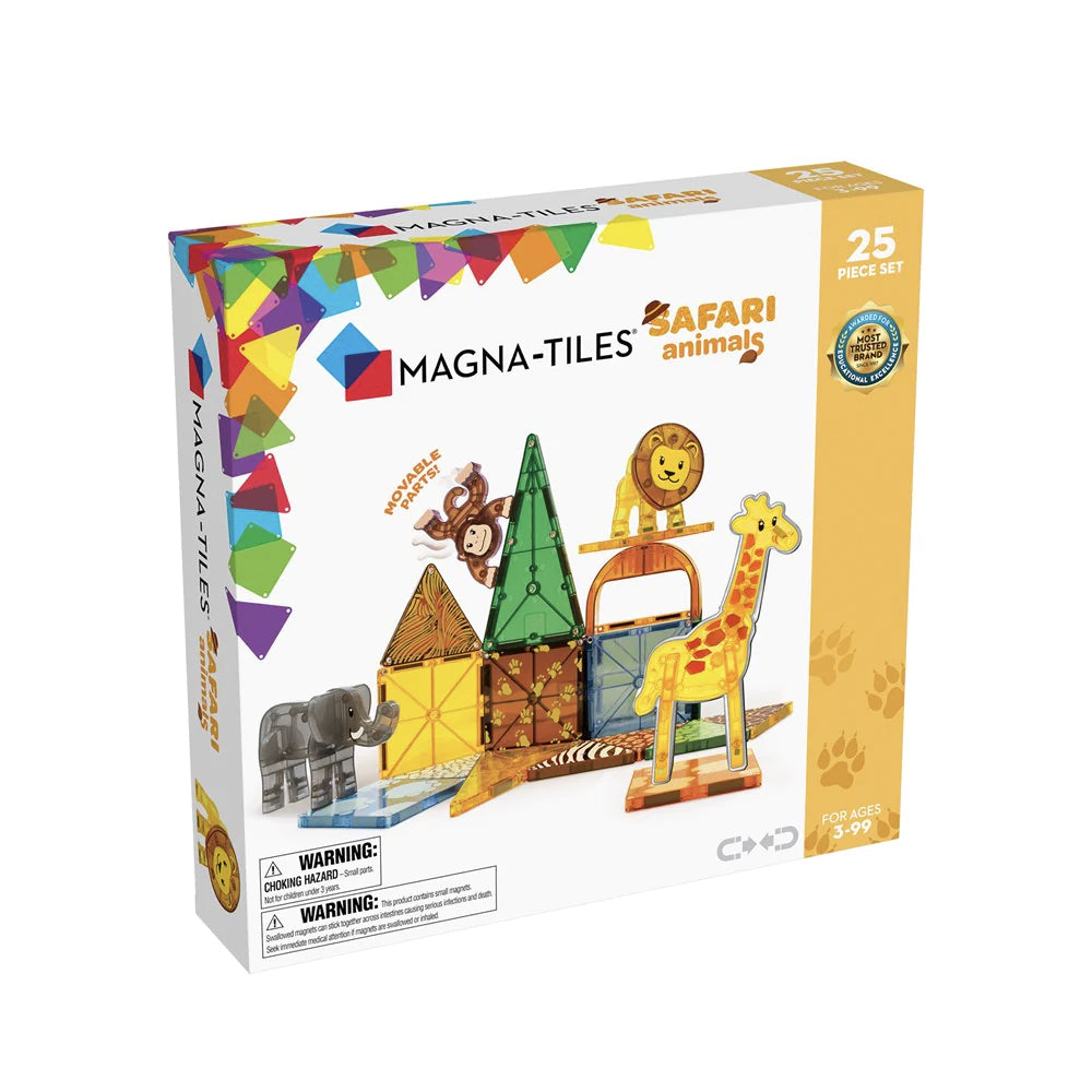 Magna-Tiles Safari Animals Kids/Childrens Magnetic Construction Toy Set 3y+ (25 Pieces)