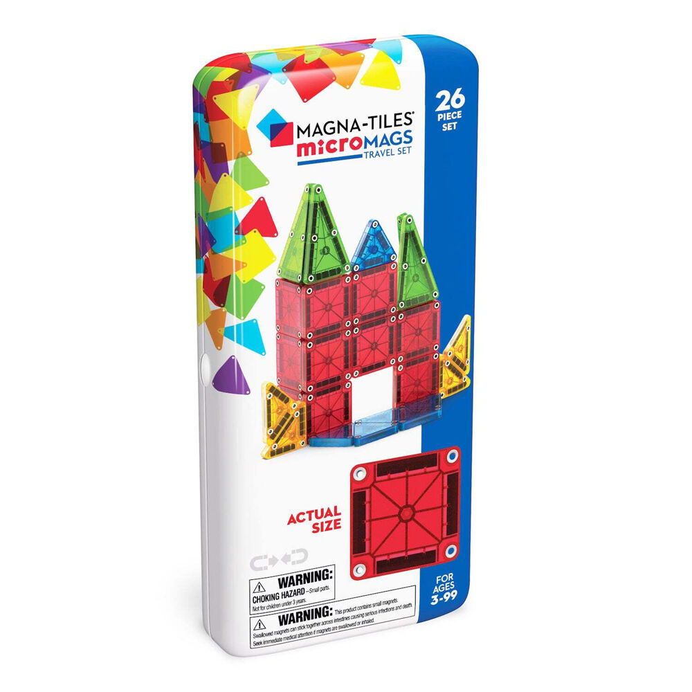 Magna-Tiles microMAGS Travel Set Kids Building Toy 3+ (26 Pieces)