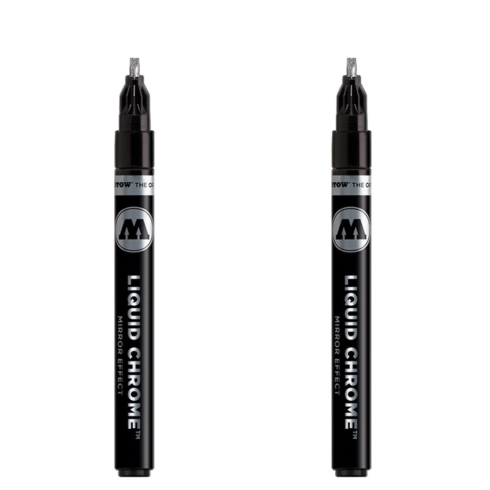 Molotow High Gloss Mirrored Effect Liquid Chrome Calligraphy Pen 3mm (2 Pack)