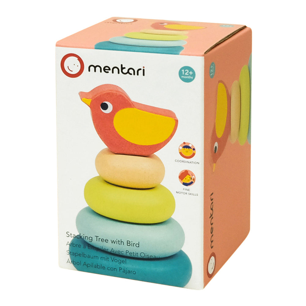 Mentari Stacking Tree w/ Bird Kids/Children 7x10cm Sensory Wooden Toy 12m+ — image 3