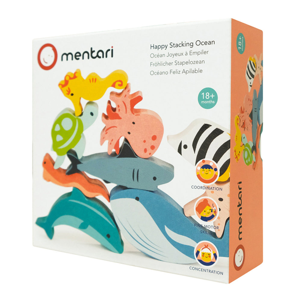 Mentari Happy Stacking Ocean Set w/ Bag Kids/Children 20x20cm Wooden Toy 2y+ — image 4