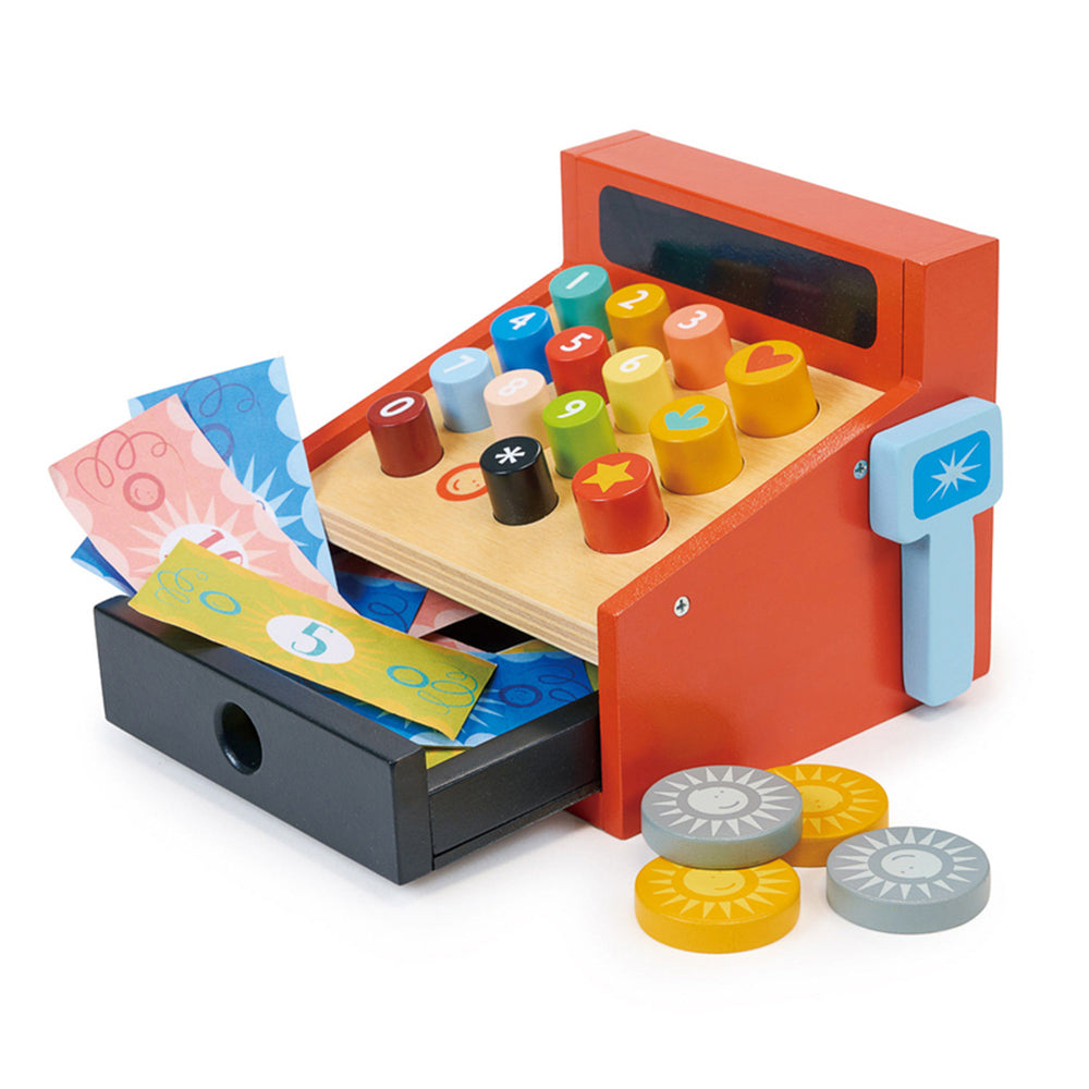 Mentari Cash Register Till Kids/Children Pretend Play 13cm Wooden Toy 3y+