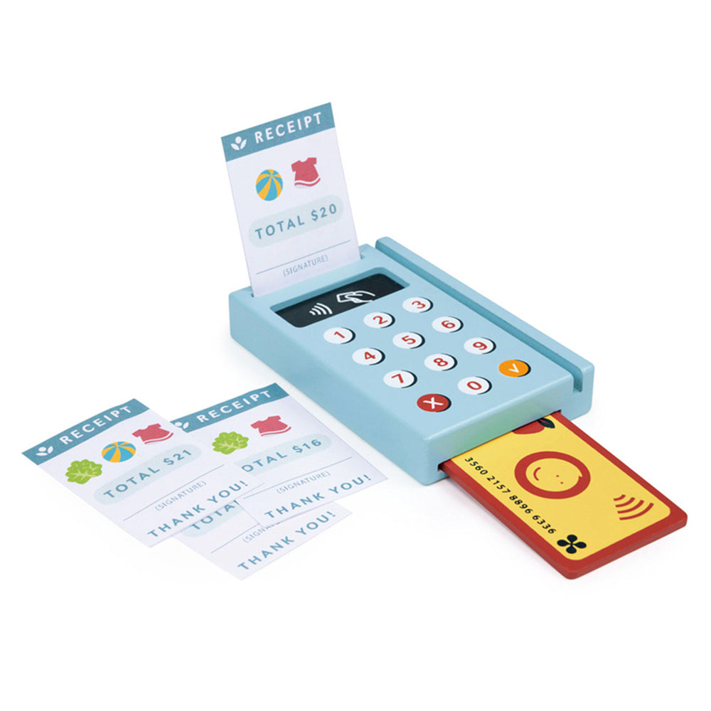 Mentari Card Machine Kids/Children Pretend Play Shop 11cm Wooden Toy 3y+