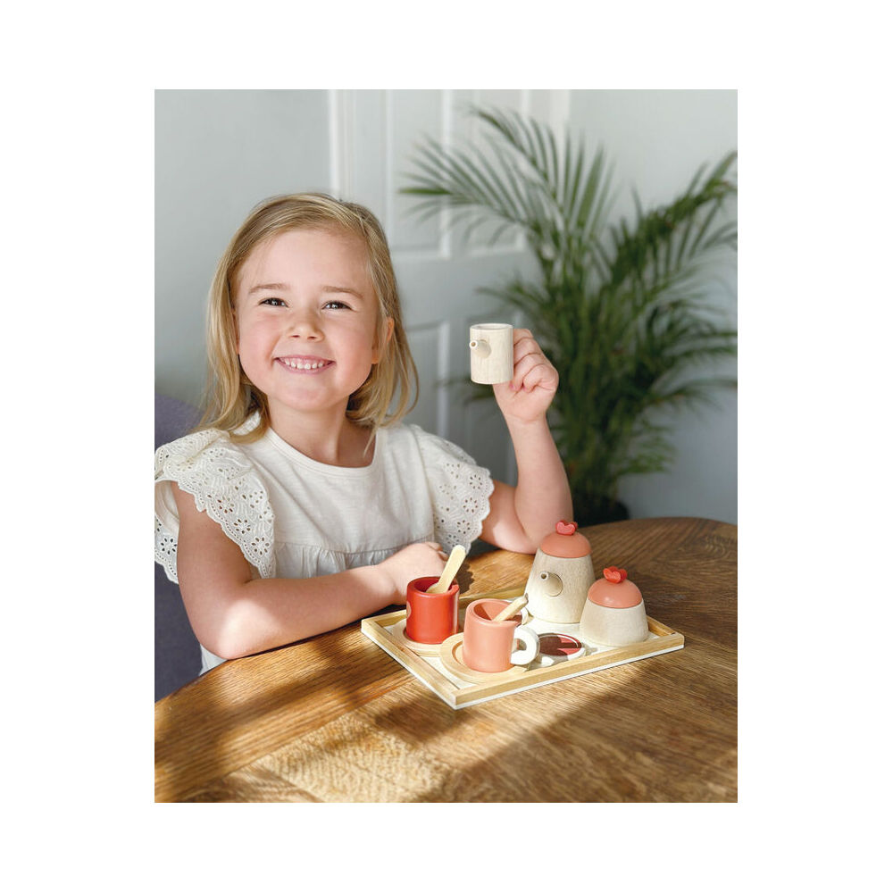 Mentari Wooden Tea Time Tray Set Kids/Children Fun Pretend Play Toy 3y+ — image 3