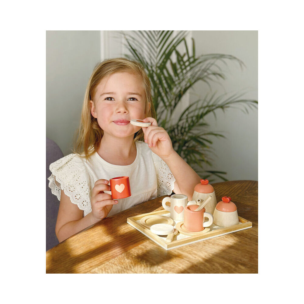 Mentari Wooden Tea Time Tray Set Kids/Children Fun Pretend Play Toy 3y+ — image 4