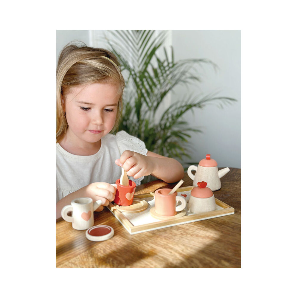 Mentari Wooden Tea Time Tray Set Kids/Children Fun Pretend Play Toy 3y+ — image 7