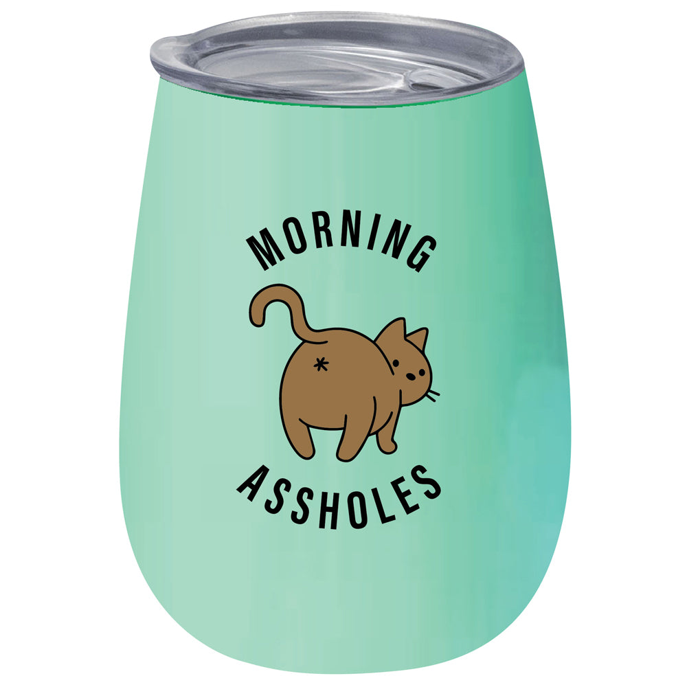 LMD Morning A**holes 360ml S/S Vacuum Insulated Tumbler Double Walled Drink Mug