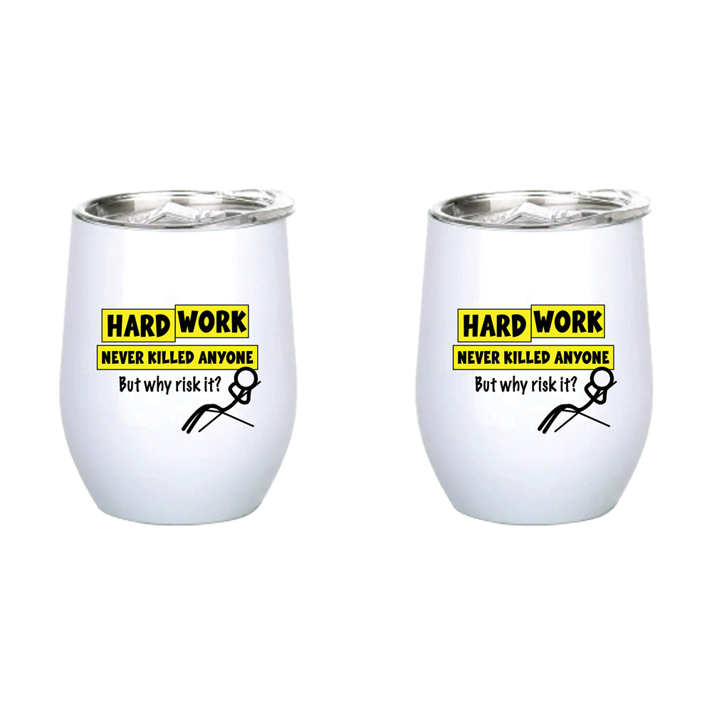 LMD Hard World Never Killed 360ml S/S Vacuum Insulated Tumbler Double Walled Mug (2 Pack)