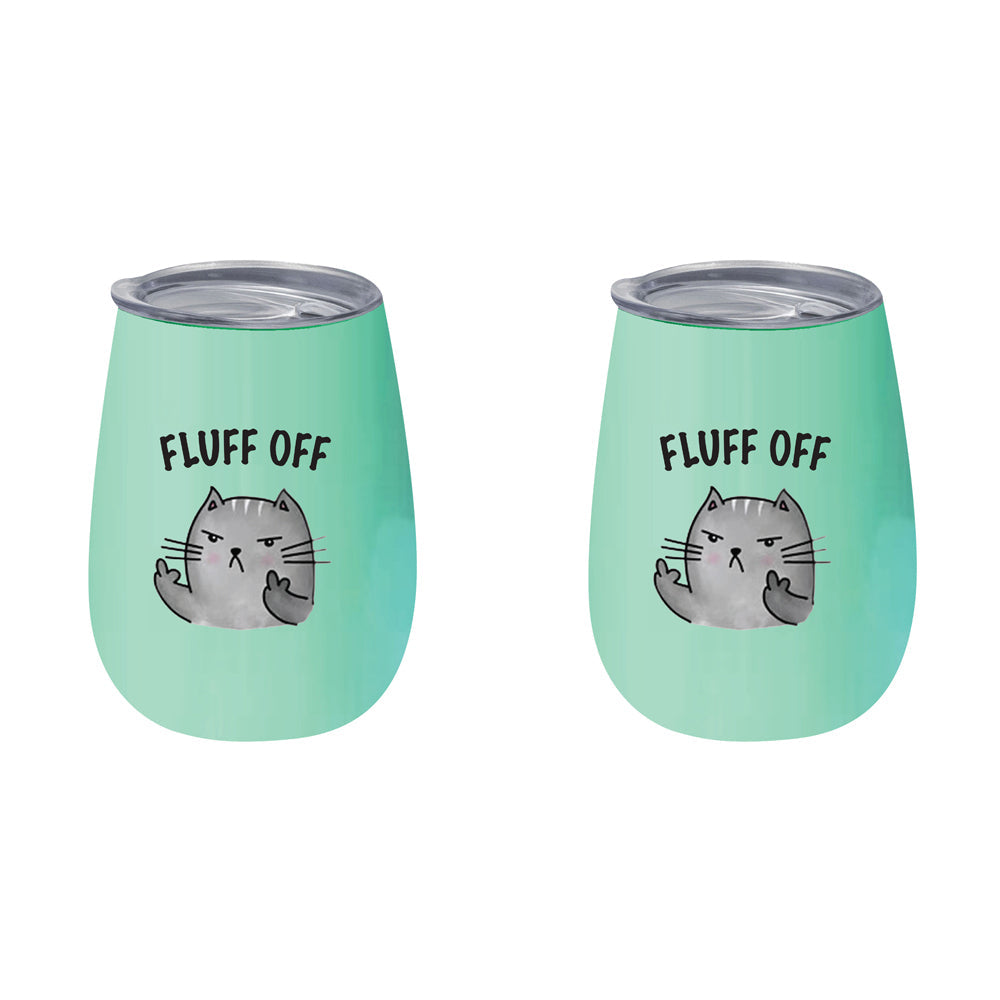 LMD Fluff Off 360ml S/S Vacuum Insulated Tumbler Double Walled Mug (2 Pack)