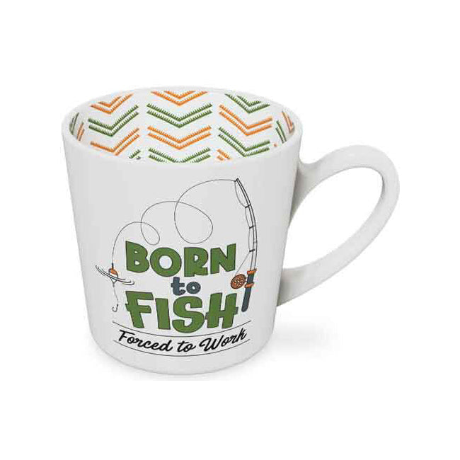 LMD Born to Fish Beautiful on the Inside 420ml/10cm New Bone China Mug w/ Handle (2 Pack) — image 2