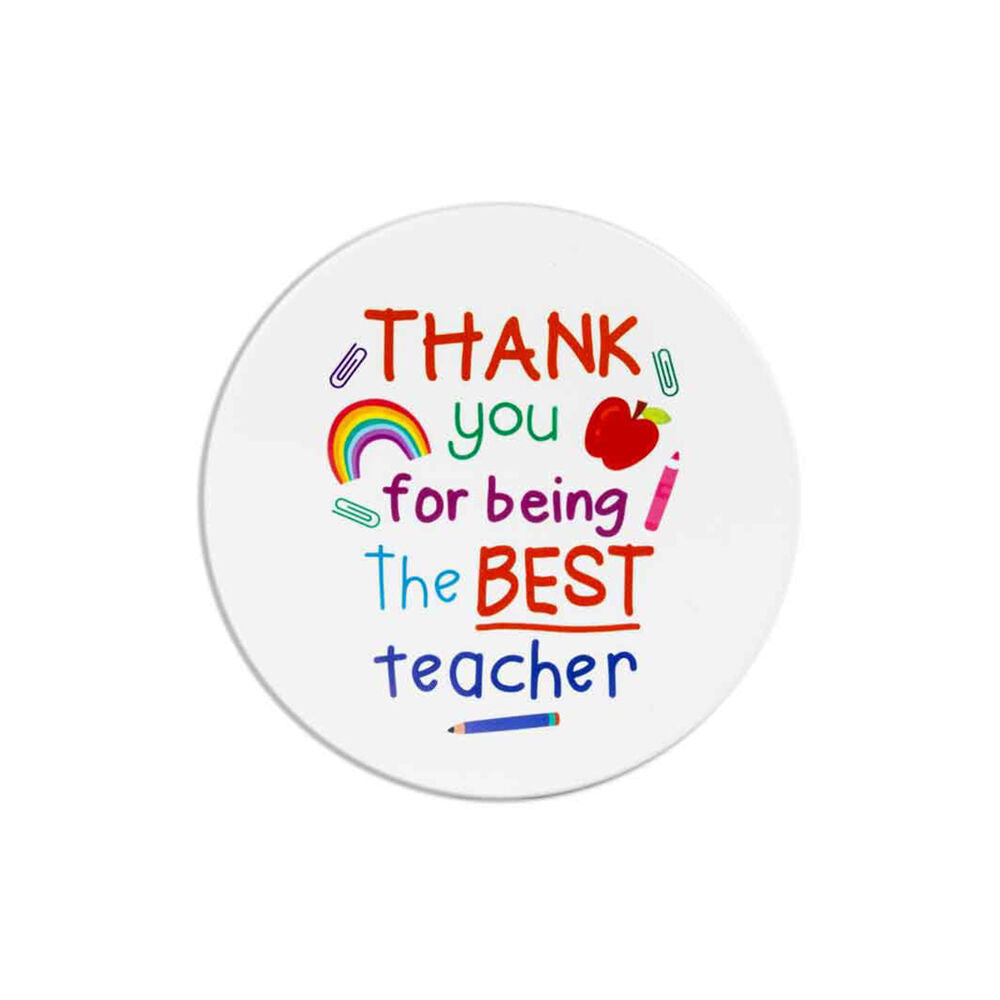 LMD Ceramic Thank You Teacher Beauty Inside Table Protector Coaster 10cm
