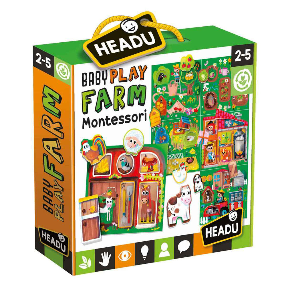 Headu Montessori Baby Play Farm Flashcards Kids Activity Learning Game Set 2-5y