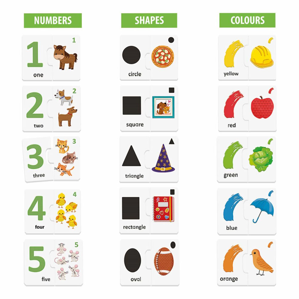 Headu 2-4y Kids Touch & Play Numbers/Shape/Colour Flash Cards Puzzle 20.5cm — image 2